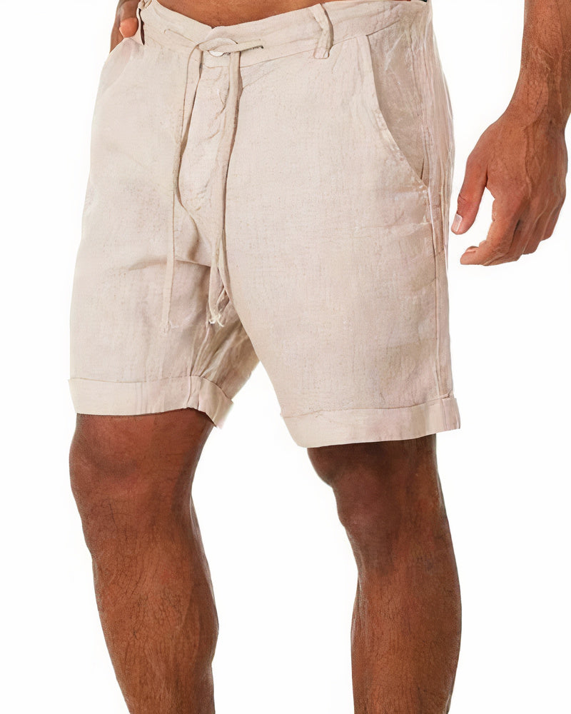Luxurious Linen Men's Shorts - Armand-Beige-S-State of Style
