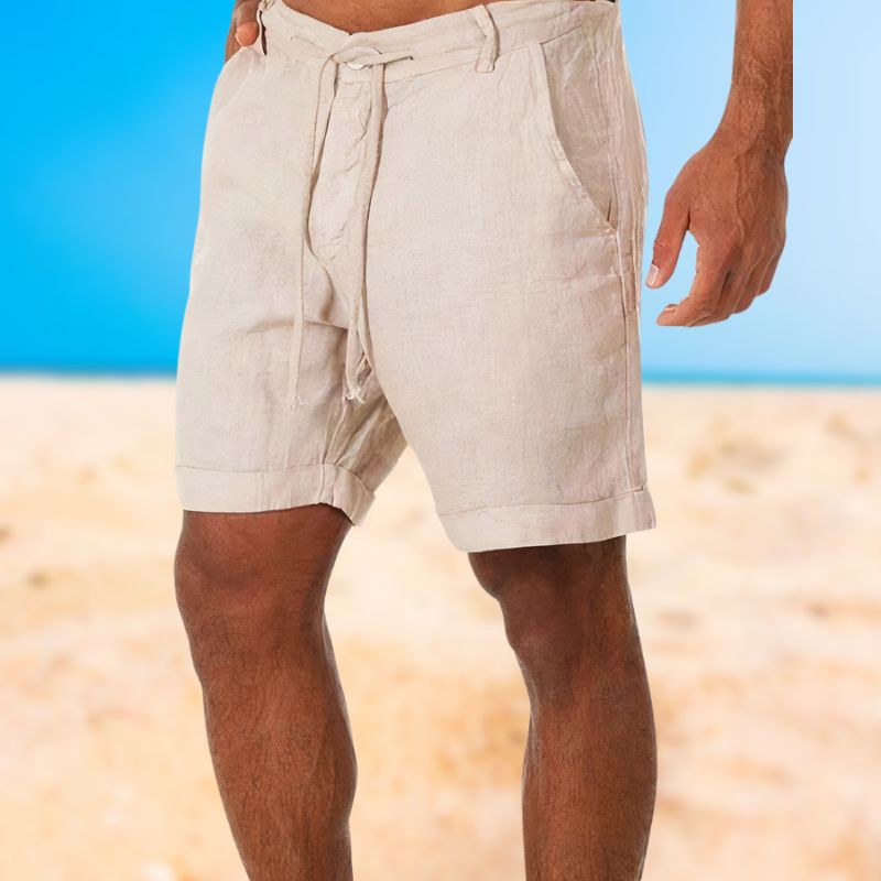 Luxurious Linen Men's Shorts - Armand-Beige-S-State of Style
