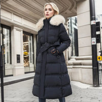 Luxurious Long Parka Coat for Women - Victoria-Black-S-State of Style