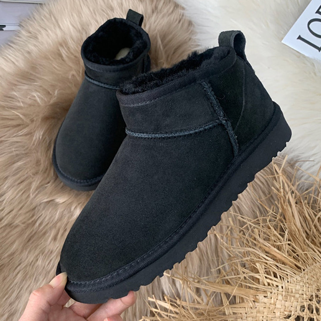 Luxurious Low Winter Boots with Faux Fur - Isabella-Black-36-State of Style