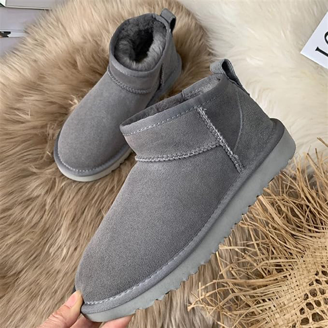 Luxurious Low Winter Boots with Faux Fur - Isabella-Grey-36-State of Style
