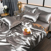 Luxurious Satin Duvet Cover - SilkSerenity-Silver-150X200CM-State of Style