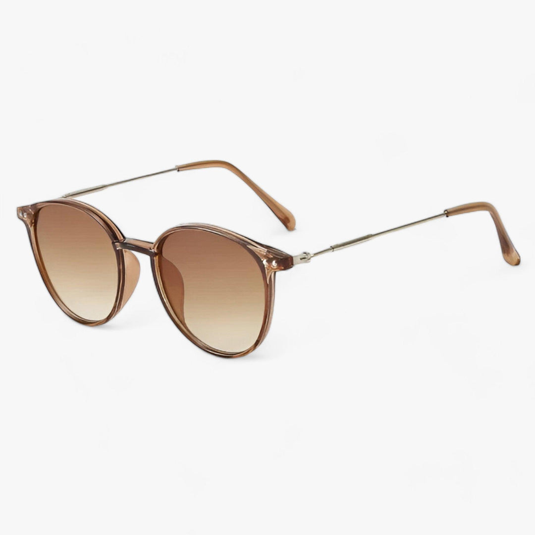 Luxurious women's sunglasses with a round frame – Liora-Brown-State of Style