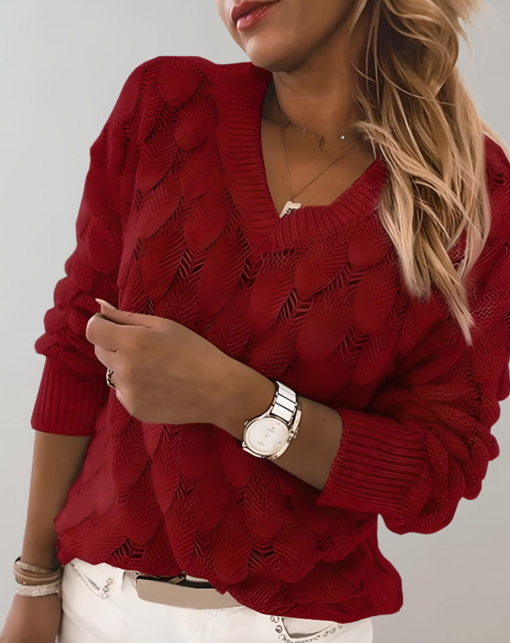 Luxurious Women's Sweater - Mila-Red-XS-State of Style