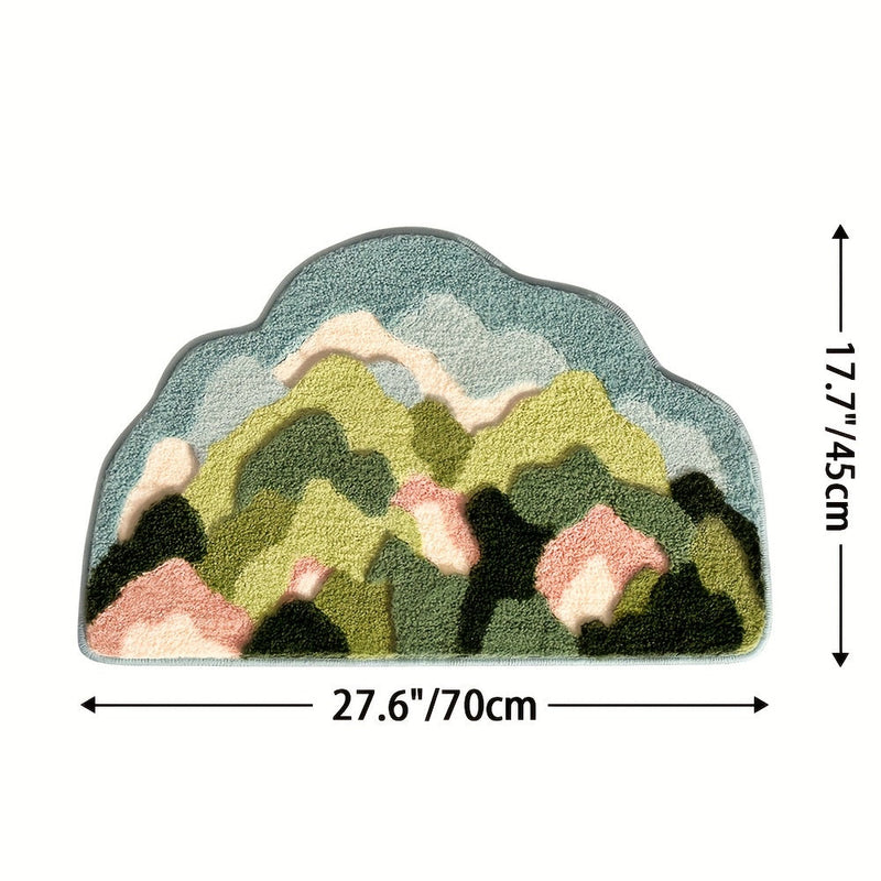 Luxury Bath Mat with Floral Pattern, Extra Soft and Absorbent - Florina-45x70CM-Happy Flower Forest-State of Style