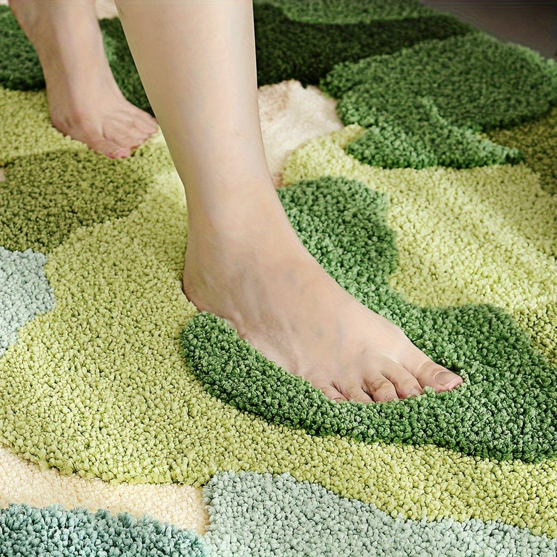 Luxury Bath Mat with Floral Pattern, Extra Soft and Absorbent - Florina-45x70CM-Happy Flower Forest-State of Style