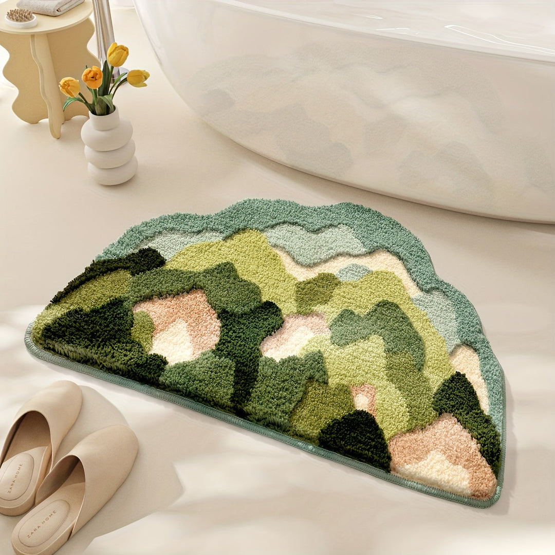 Luxury Bath Mat with Floral Pattern, Extra Soft and Absorbent - Florina-45x70CM-Woods-State of Style