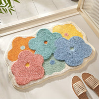 Luxury Bath Mat with Floral Pattern, Extra Soft and Absorbent - Florina-Happy Flower Forest-45x70CM-State of Style