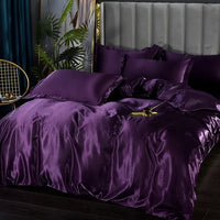 Luxury Bedding Set - SilkEssence-Crystal violet-90 x 200.00 cm-State of Style