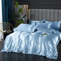 Luxury Bedding Set - SilkEssence-Light blue-90 x 200.00 cm-State of Style