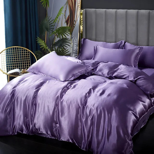 Luxury Bedding Set - SilkEssence-Moonlight blue-90 x 200.00 cm-State of Style