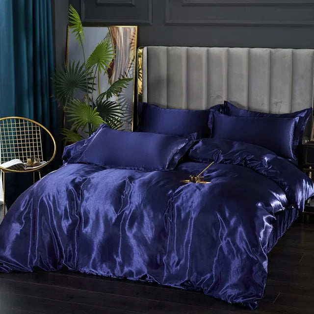 Luxury Bedding Set - SilkEssence-Moonlight blue-90 x 200.00 cm-State of Style
