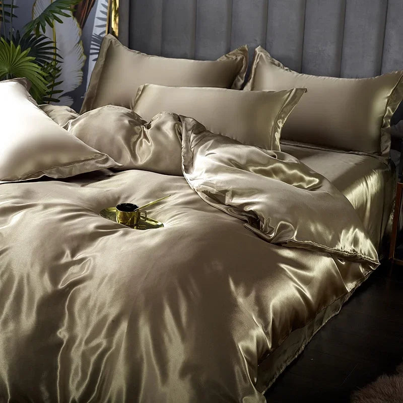 Luxury Bedding Set - SilkEssence-Moonlight blue-90 x 200.00 cm-State of Style