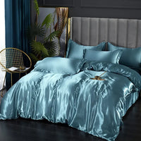 Luxury Bedding Set - SilkEssence-Moonlight blue-90 x 200.00 cm-State of Style