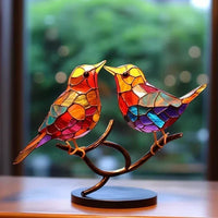 Luxury Bird Figurines in Coloured Glass - EleganBird-2 Birds-State of Style