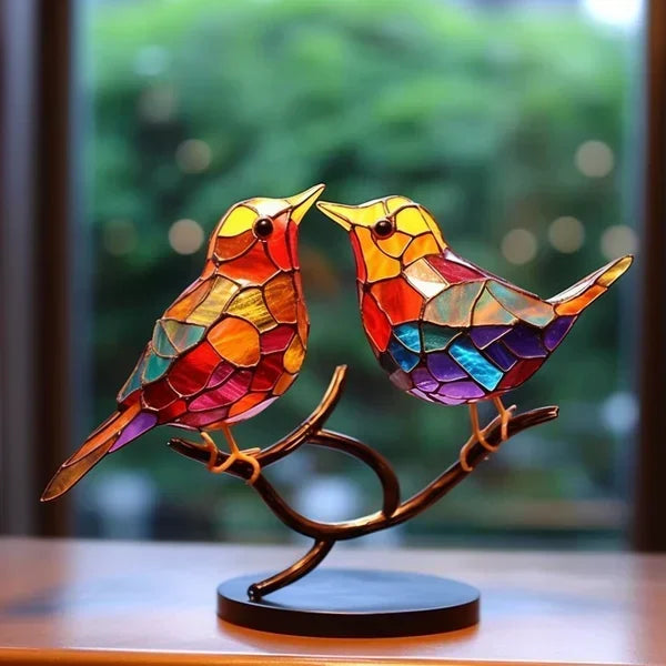 Luxury Bird Figurines in Coloured Glass - EleganBird-2 Birds-State of Style