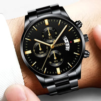 Luxury Black Quartz Men's Watch - Caspian-State of Style