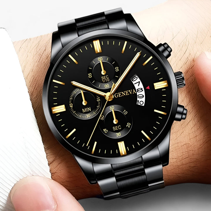 Luxury Black Quartz Men's Watch - Caspian-State of Style