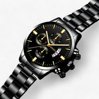 Luxury Black Quartz Men's Watch - Caspian-State of Style