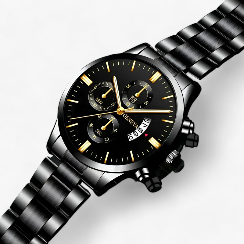 Luxury Black Quartz Men's Watch - Caspian-State of Style