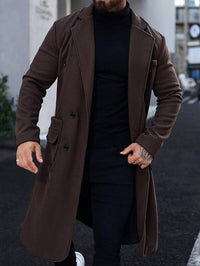 Luxury Brown Long Coat for Men - Alden-S-State of Style