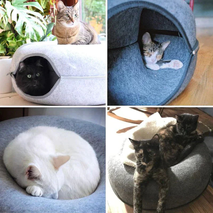 Luxury Cat Bed and Playhouse - WhiskerNest-Black-State of Style