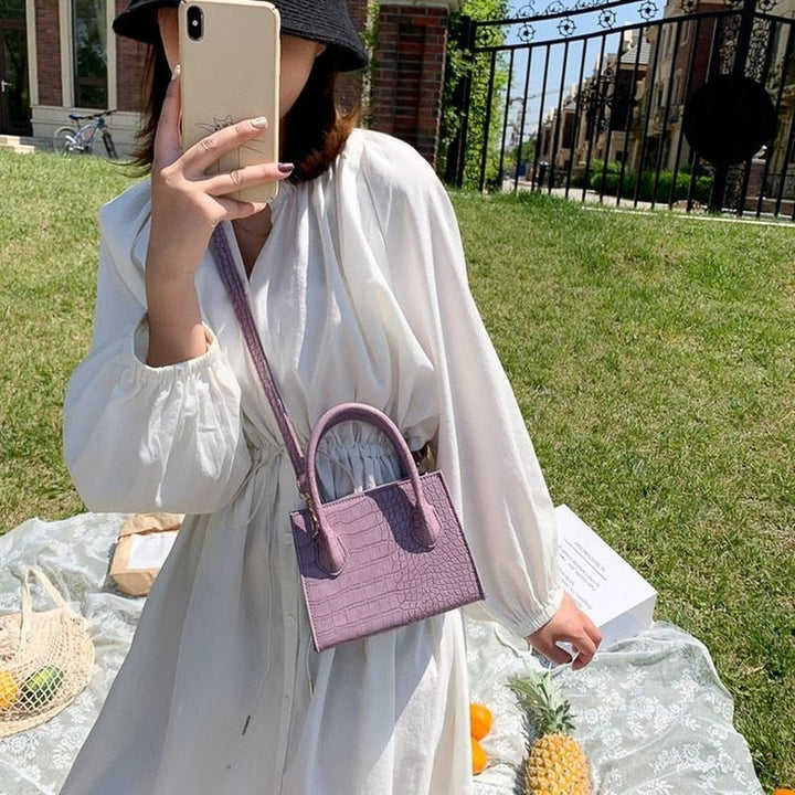 Luxury Crocodile Leather Handbag | Elegant & Timeless Design-Black-22cm x 17cm x 8cm-State of Style