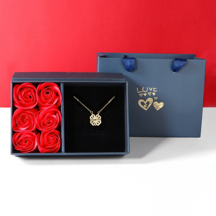 Luxury Diamond Necklace - Livia-Gold with Roses-State of Style