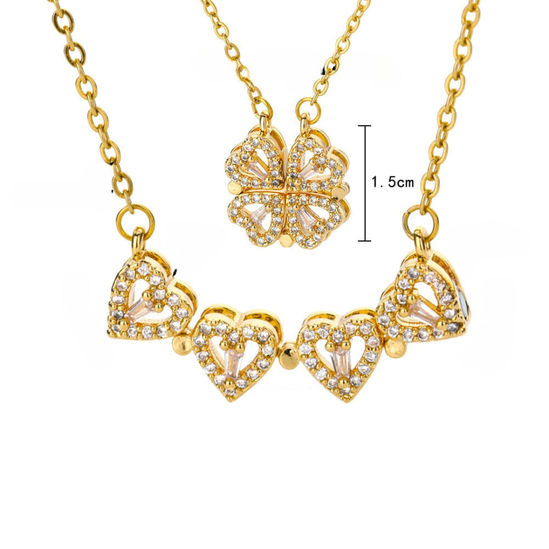 Luxury Diamond Necklace - Livia-Gold with Roses-State of Style