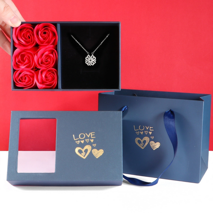 Luxury Diamond Necklace - Livia-Silver With Roses-State of Style