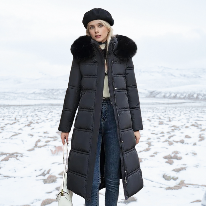 Luxury Faux Fur Winter Coat for Women - Amara-Black-S-State of Style