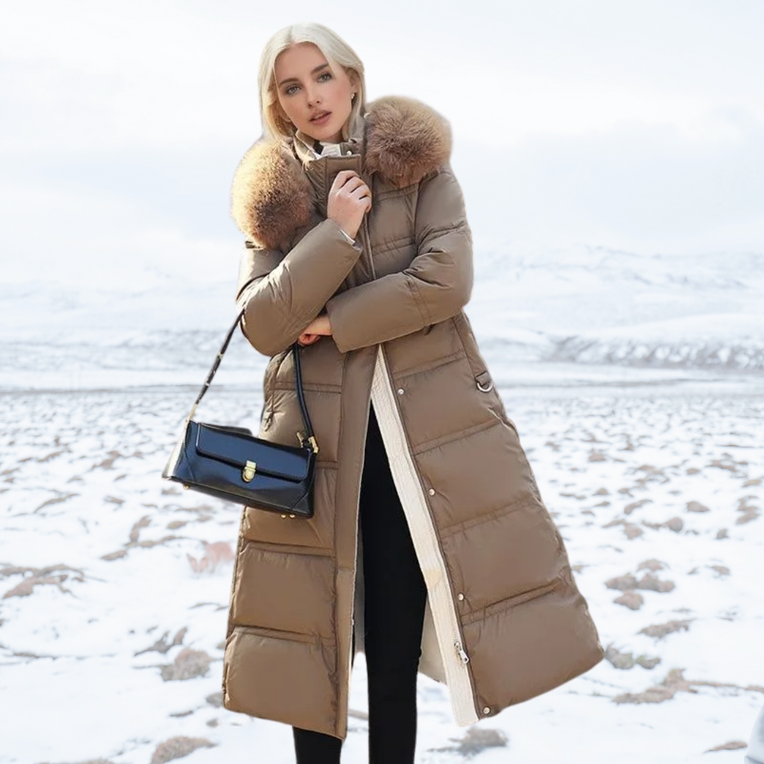 Luxury Faux Fur Winter Coat for Women - Amara-Brown-S-State of Style