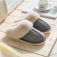 Luxury Faux Suede Women's Slippers - Celine-Light Grey-AU 5-6-State of Style