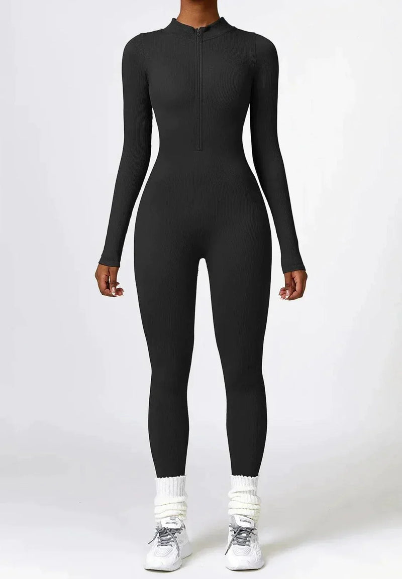 Luxury Full-Body Romper with Long Sleeves - Lisa-Black-XS-State of Style