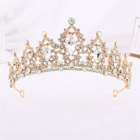 Luxury Gold Crystal Crown – Vintage-Style Regal Tiara-Gold AB-State of Style