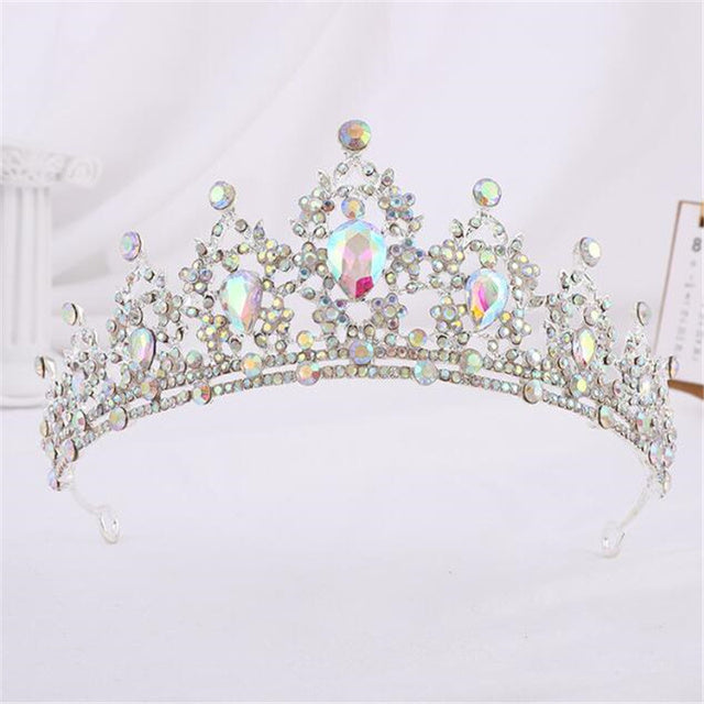 Luxury Gold Crystal Crown – Vintage-Style Regal Tiara-Silver AB-State of Style