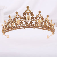 Luxury Gold Crystal Crown – Vintage-Style Regal Tiara-Yellow-State of Style