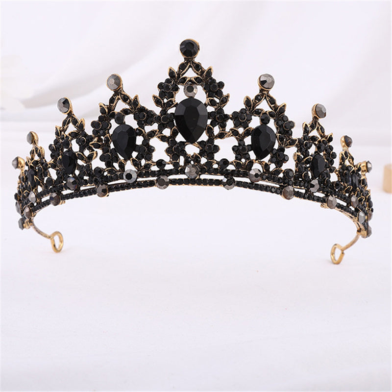 Luxury Gold Crystal Crown – Vintage-Style Regal Tiara-Yellow-State of Style
