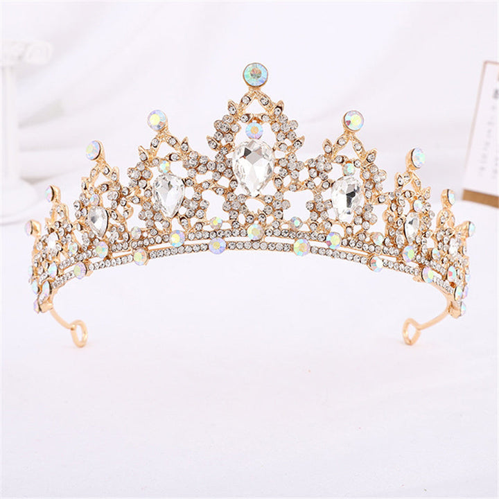 Luxury Gold Crystal Crown – Vintage-Style Regal Tiara-Yellow-State of Style