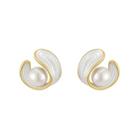 Luxury Gold Earrings with White Opals and Pearls - Saphira-State of Style