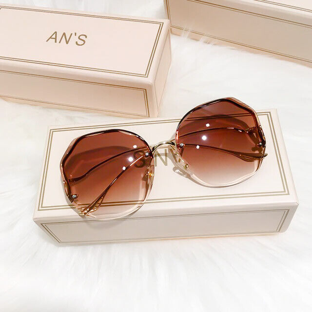 Luxury Gradient Sunglasses – Chic Frameless Design with UV Protection-Double Brown-State of Style