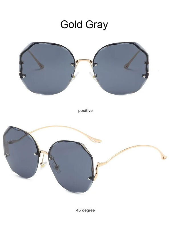 Luxury Gradient Sunglasses – Chic Frameless Design with UV Protection-Purple Pink-State of Style