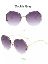 Luxury Gradient Sunglasses – Chic Frameless Design with UV Protection-Purple Pink-State of Style