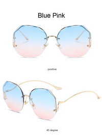 Luxury Gradient Sunglasses – Chic Frameless Design with UV Protection-Purple Pink-State of Style