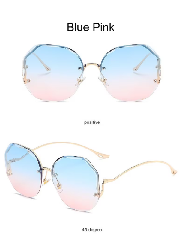 Luxury Gradient Sunglasses – Chic Frameless Design with UV Protection-Purple Pink-State of Style