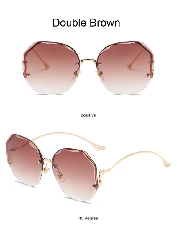 Luxury Gradient Sunglasses – Chic Frameless Design with UV Protection-Purple Pink-State of Style