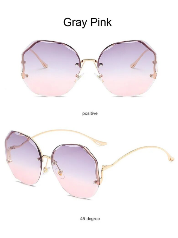 Luxury Gradient Sunglasses – Chic Frameless Design with UV Protection-Purple Pink-State of Style
