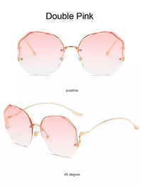 Luxury Gradient Sunglasses – Chic Frameless Design with UV Protection-Purple Pink-State of Style
