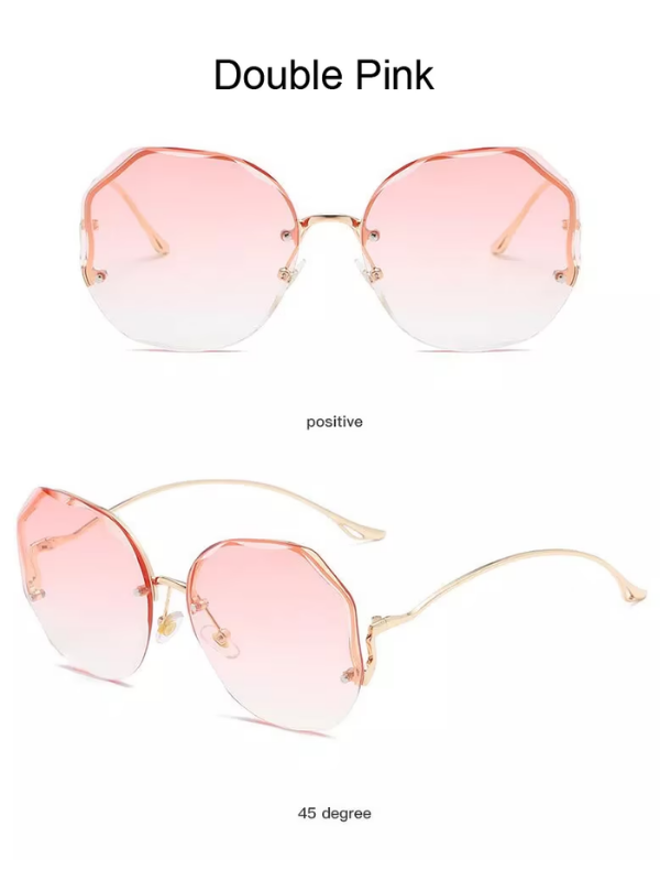 Luxury Gradient Sunglasses – Chic Frameless Design with UV Protection-Purple Pink-State of Style