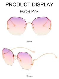Luxury Gradient Sunglasses – Chic Frameless Design with UV Protection-Purple Pink-State of Style